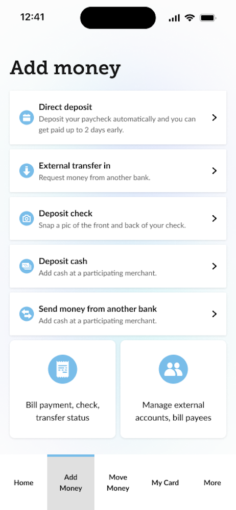 Check balances and transactions